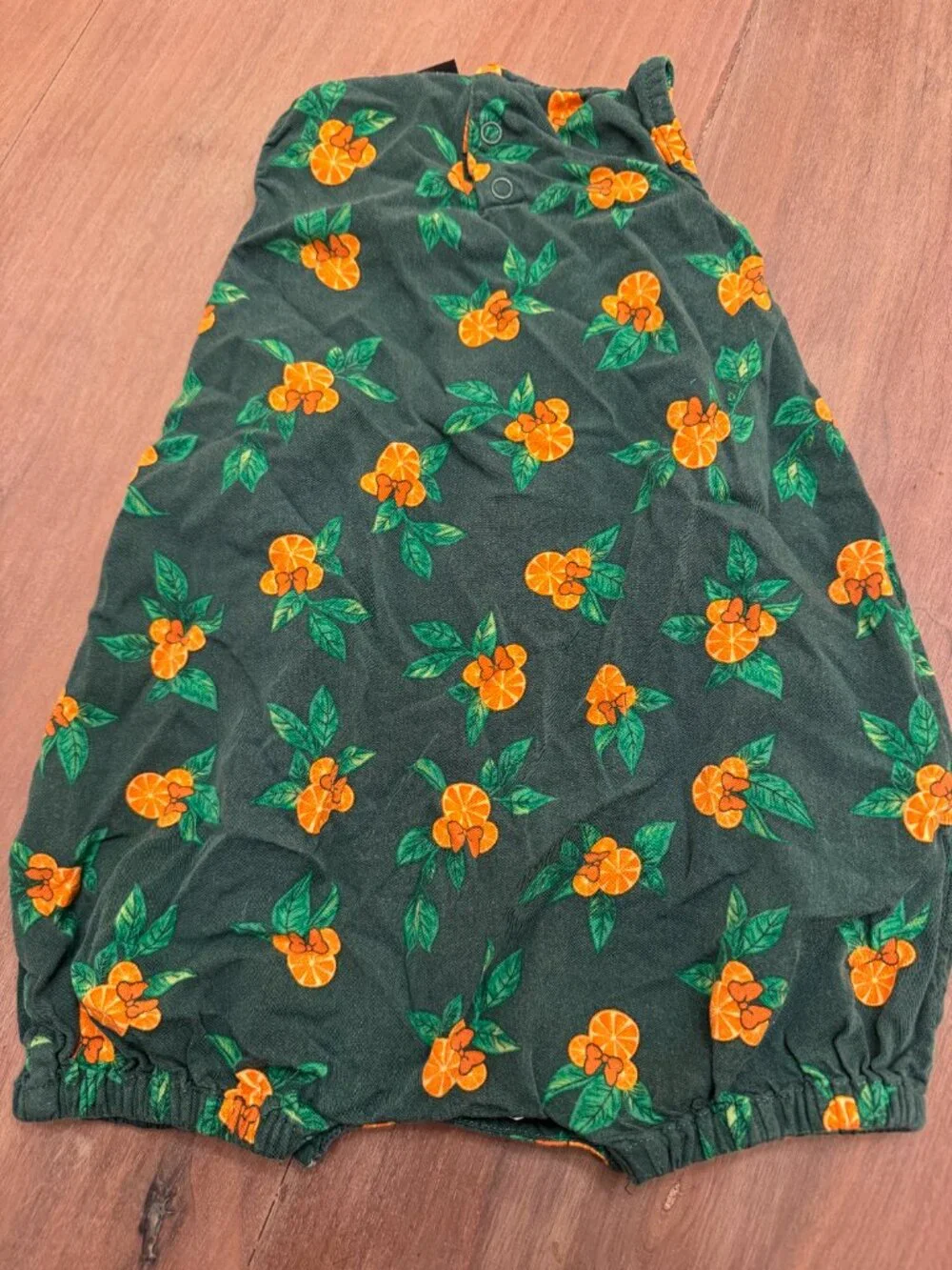 Disney Parks Our Universe Minnie Orange Print Bubble Romper 12M